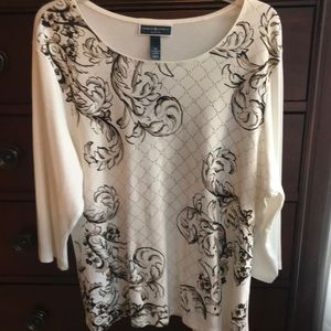 🌟HP🌟Karen Scott Soft White Embellished Top…